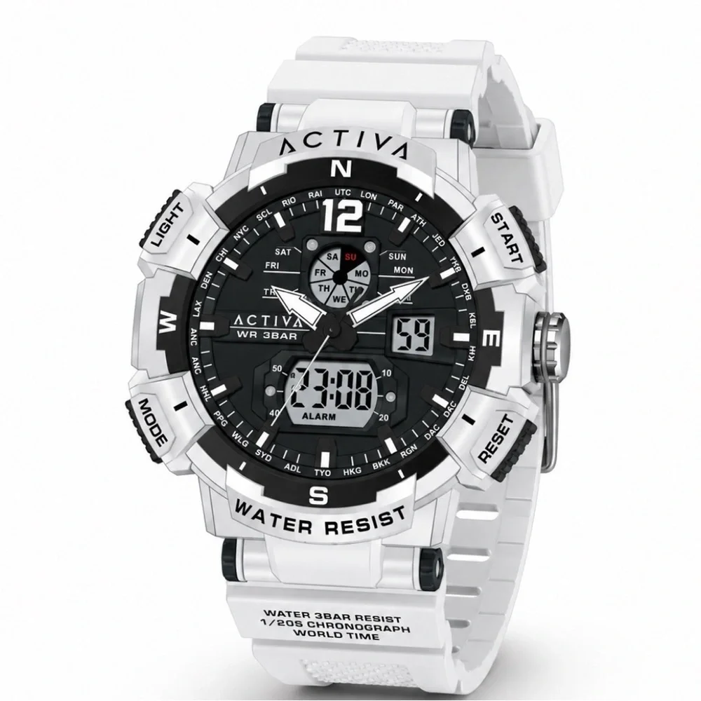 Activa Hexon X Invicta Digital Men's Watch - 53mm, White nwt in box